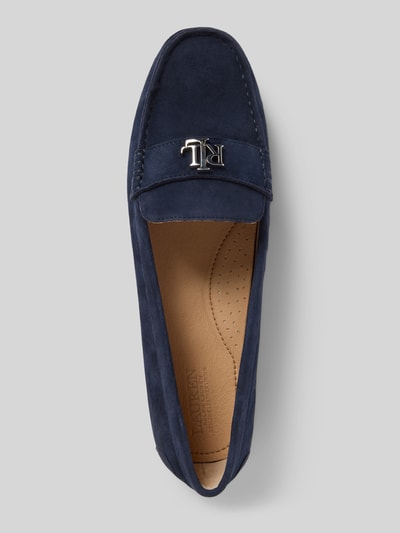 Lauren Ralph Lauren Leren instappers met labelapplicatie, model 'BARNSBURY' Donkerblauw - 3