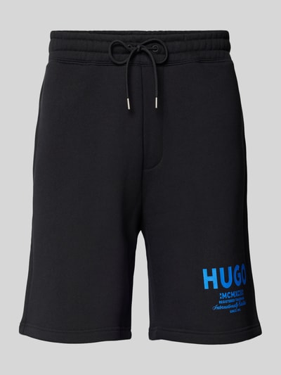 Hugo Blue Regular Fit Sweatshorts mit Label-Print Modell 'Nomario' Black 2