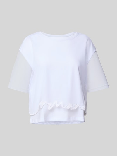 ARMANI EXCHANGE T-Shirt mit geripptem Rundhalsausschnitt Weiss 2