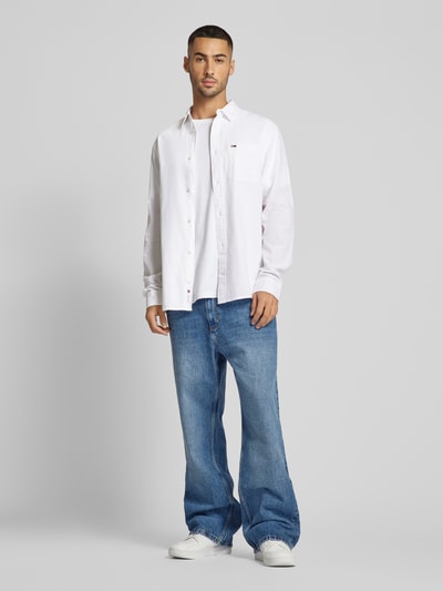 Tommy Jeans Regular Fit Freizeithemd mit Kentkragen Weiss 1