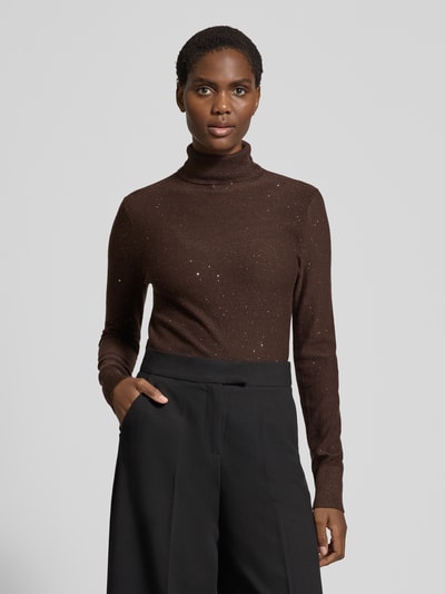 s.Oliver BLACK LABEL Slim Fit Rollkragenpullover mit Woll-Anteil Dunkelbraun 4