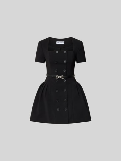 Self-Portrait Minikleid mit doppelter Knopfleiste Black 2