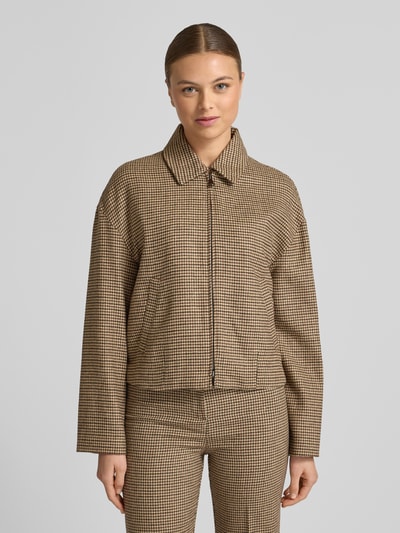 MANGO Jacke mit Reißverschluss Modell 'GINA' Mittelbraun 4