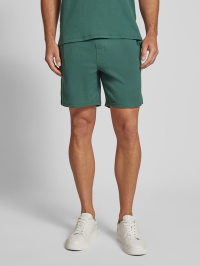 Christian Berg Men Regular fit sweatpants met structuurmotief Rietgroen - 4
