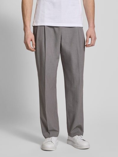 Jake*s Studio Men Straight Fit Stoffhose mit Viskose-Anteil Hellgrau Melange 4