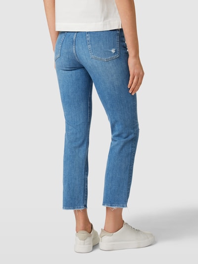 7 For All Mankind Straight Fit Cropped Jeans mit Destroyed-Effekten Blau 5