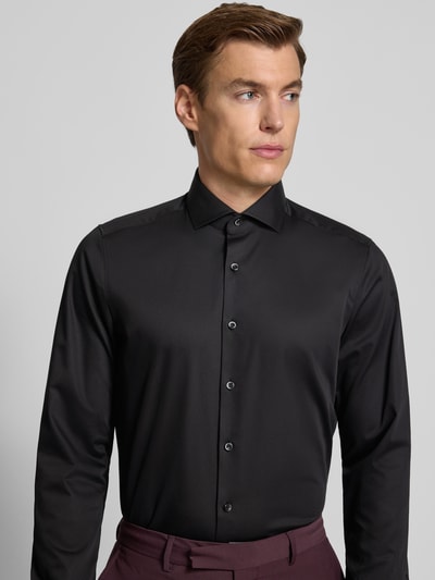 OLYMP Level Five Body fit zakelijk overhemd met knoopsluiting Zwart - 3
