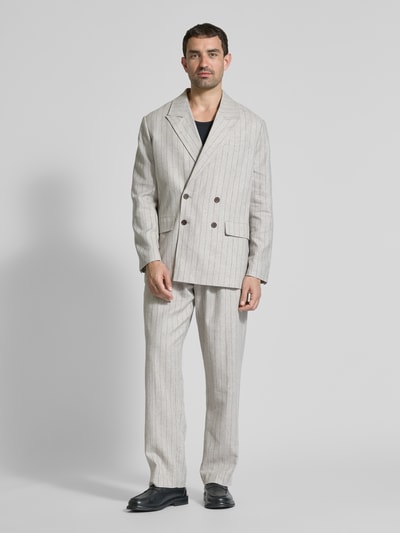 SELECTED HOMME Marynarka lniana z brustaszą Jasnobrązowy 1