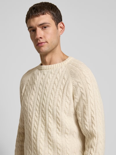 Lindbergh Strickpullover mit gerippten Abschlüssen Offwhite 3