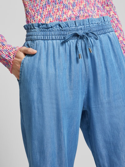 Only Spodnie z wysokim stanem z imitacji denimu model ‘BEA LIFE’ Jeansowy niebieski 3