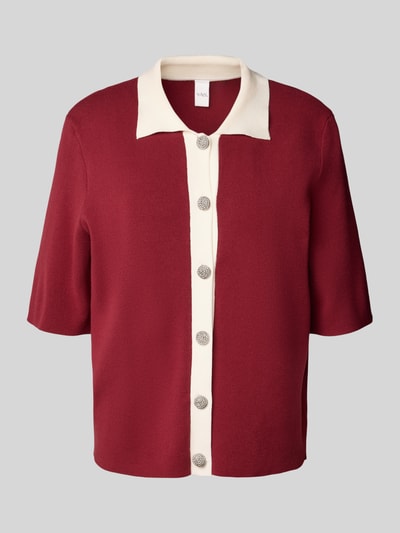 YAS Regular fit cardigan van viscosemix, model 'Loro' Donkerrood gemêleerd - 2