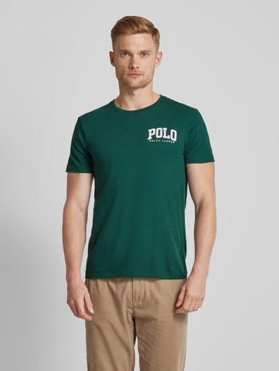 Polo Ralph Lauren T-shirt met labelprint Flessengroen - 4