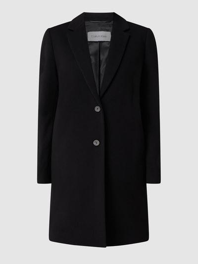 Calvin Klein Womenswear Krótki płaszcz z mieszaki żywej wełny  Czarny 2