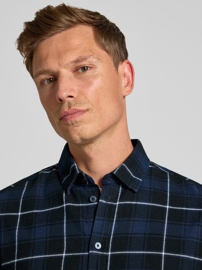 Casual Friday Regular fit vrijetijdsoverhemd met kentkraag, model 'MACE' Donkerblauw - 3