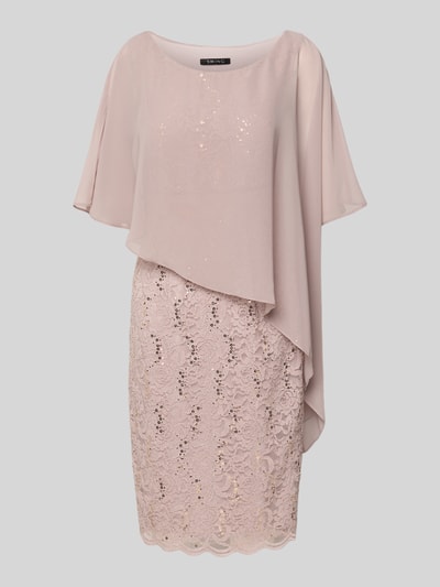 SWING Knielanges Cocktailkleid mit Paillettenbesatz Beige 2