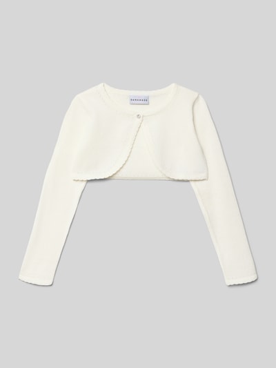 DANAMADE Bolero mit Bordüre und Ziersteinbesatz Ecru 1