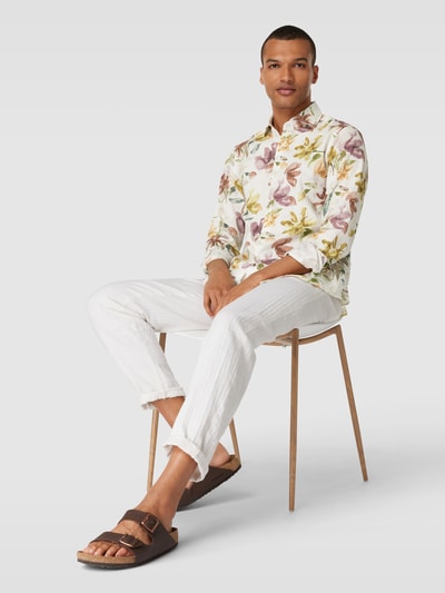 JOOP! Collection Slim Fit Freizeithemd aus einem Leinen-Mix mit Kentkragen Weiss 1