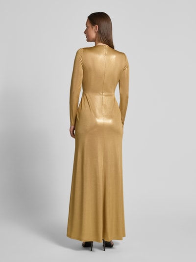Lauren Ralph Lauren Avondjurk met knoopdetail, model 'NADIRA' Goud gemêleerd - 5