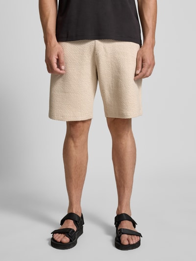 MCNEAL Relaxed Fit Sweatshorts mit Strukturmuster Sand 4