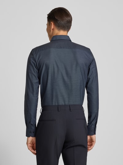 Profuomo Slim fit zakelijk overhemd met haaikraag Marineblauw - 5
