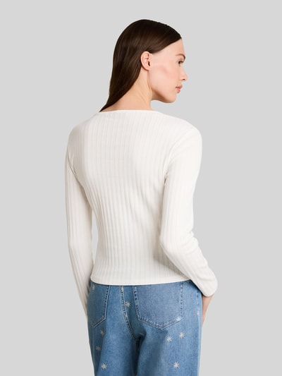 Tom Tailor Denim Slim Fit Strickjacke aus Baumwoll-Mix Offwhite 5