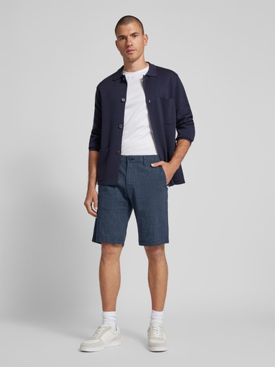 s.Oliver BLACK LABEL Regular fit bermuda met geweven motief Marineblauw - 1