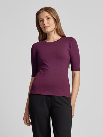 HUGO T-shirt met ronde hals, model 'Darnelia' Aubergine - 4