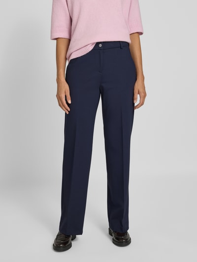 Brax Regular fit stoffen broek met persplooi, model 'Maine' Marineblauw - 4