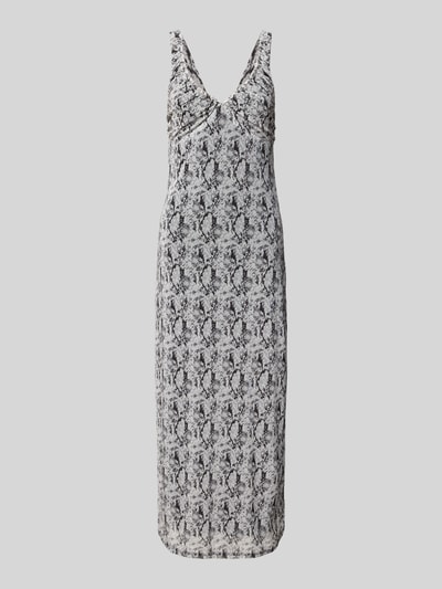 Produktfoto, körpernahes Freizeitkleid mit Allover-Muster Modell 'STEPH' von Vero Moda, V-Ausschnitt, schmale Träger, gerader Saum, Farbmix in Schwarz und Weiß