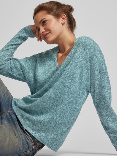 Only Pullover mit V-Ausschnitt Modell 'RICA' Bottle Melange 3