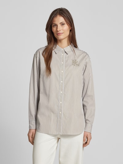 Lauren Ralph Lauren Regular fit overhemdblouse met logostitching, model 'KOTTA' Groen - 4