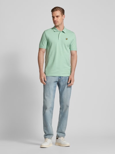 Lyle & Scott Koszulka polo o kroju slim fit z naszywką z logo Miętowy 1