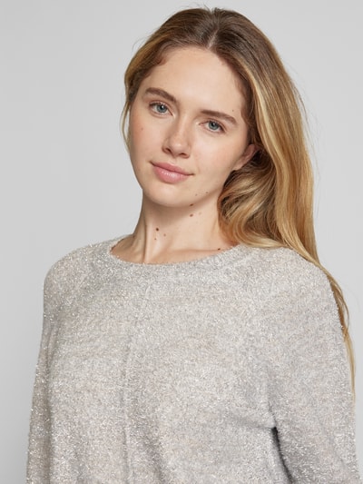 Christian Berg Woman Strickpullover aus Viskose mit Effektgarn Silber 3