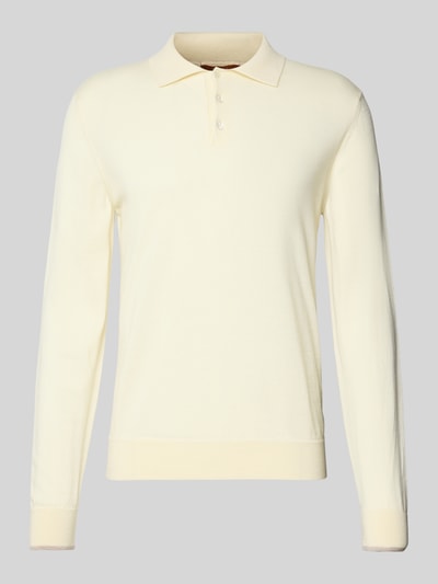 CRUNA Gebreide polo met kentkraag Offwhite - 2