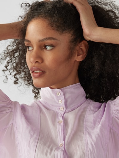 Forte Forte Bluse mit Ballonärmeln Violett 6