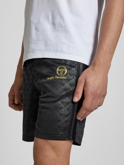 SERGIO TACCHINI Korte broek met labelstitching, model 'NERO' Zwart - 3