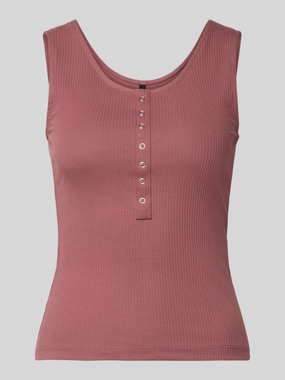 ONLY Top typu tank o kroju slim fit z mieszanki bawełny model 'SIMPLE' Rdzawoczerwony 2