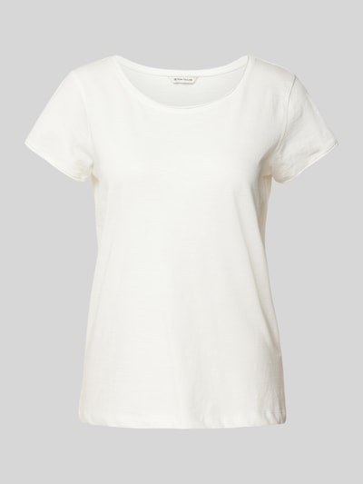 Tom Tailor Regular Fit T-Shirt aus reiner Baumwolle Offwhite 2