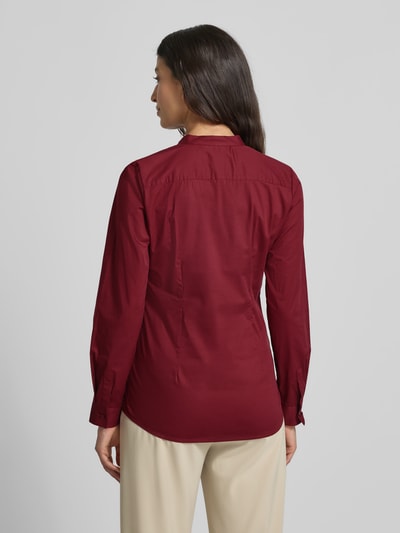 Emily Van den Bergh Regular Fit Hemdbluse aus Baumwoll-Mix mit Stehkragen Bordeaux 5