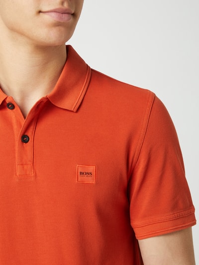 BOSS Orange Slim fit poloshirt van piqué, model 'Prime' Rood - 3