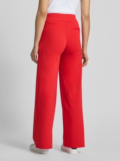 ICHI Wide leg stoffen broek met bandplooien, model 'KATE Long' Rood - 5