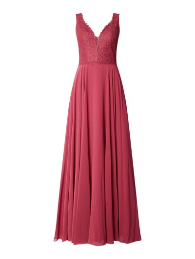 Luxuar Abendkleid mit Stickereien aus Effektgarn  Fuchsia 1