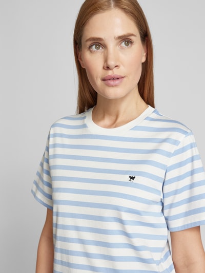 Weekend Max Mara T-Shirt mit Label-Stitching Modell 'SATRAPO' Hellblau 3