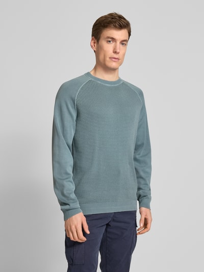 Napapijri Gebreide pullover met raglanmouwen, model 'ZANCA' IJsblauw - 4