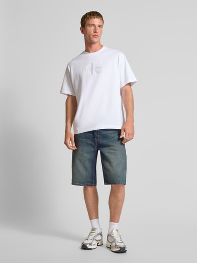 Calvin Klein Jeans T-Shirt mit Label-Stitching Weiss 1