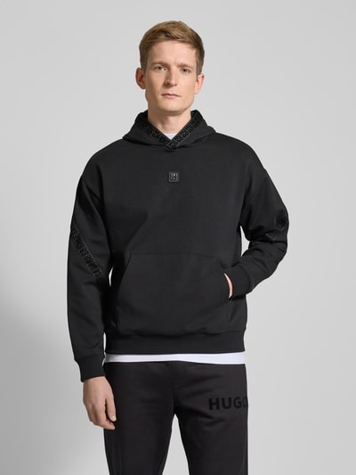 HUGO Hoodie mit Label-Badge Modell 'Dagarito' Black 4