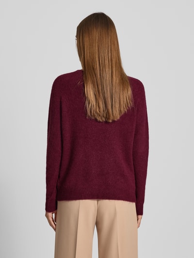 Rich & Royal Strickpullover mit gerippten Abschlüssen Bordeaux 5