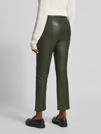 Raffaello Rossi Flared bootcut broek in leerlook, model 'MACY' Olijfgroen - 5