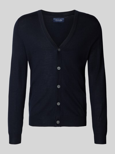 Christian Berg Men Gebreid jack met V-hals Marineblauw - 2