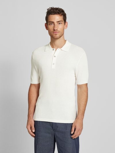 Mango Regular Fit Poloshirt mit Knopfleiste Modell 'talaia' Offwhite 4